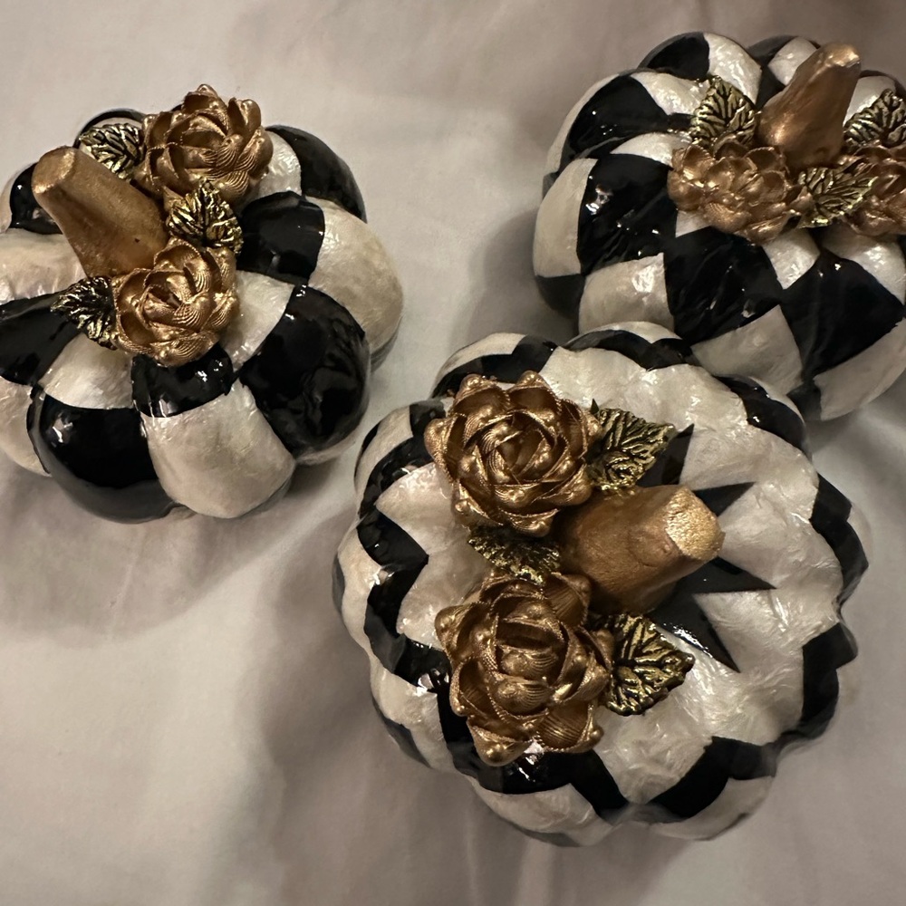 Mackenzie Childs small set of 3 pumpkins